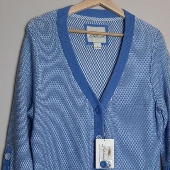 BOB JIMLEY Cardigan Sweater 3/4 Sleeve Button Down Sz M - Picture 3 of 12